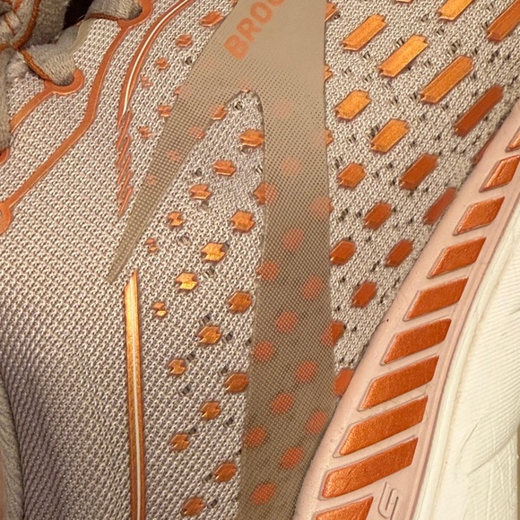 Women's Brooks Adrenaline 21 Athletic Sneakers - Gray and Copper - Picture 7 of 9